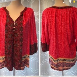 Anthropologie fig and flower tunic  L